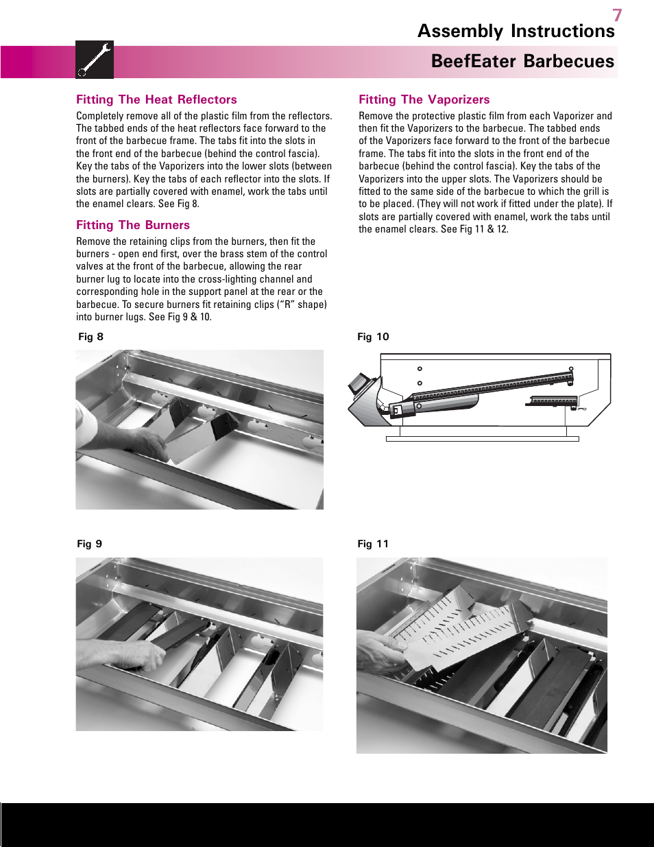 Australia’s leading barbecue, Beefeater barbecues, Assembly instructions | BeefEater Gas Barbecues User Manual | Page 7 / 24