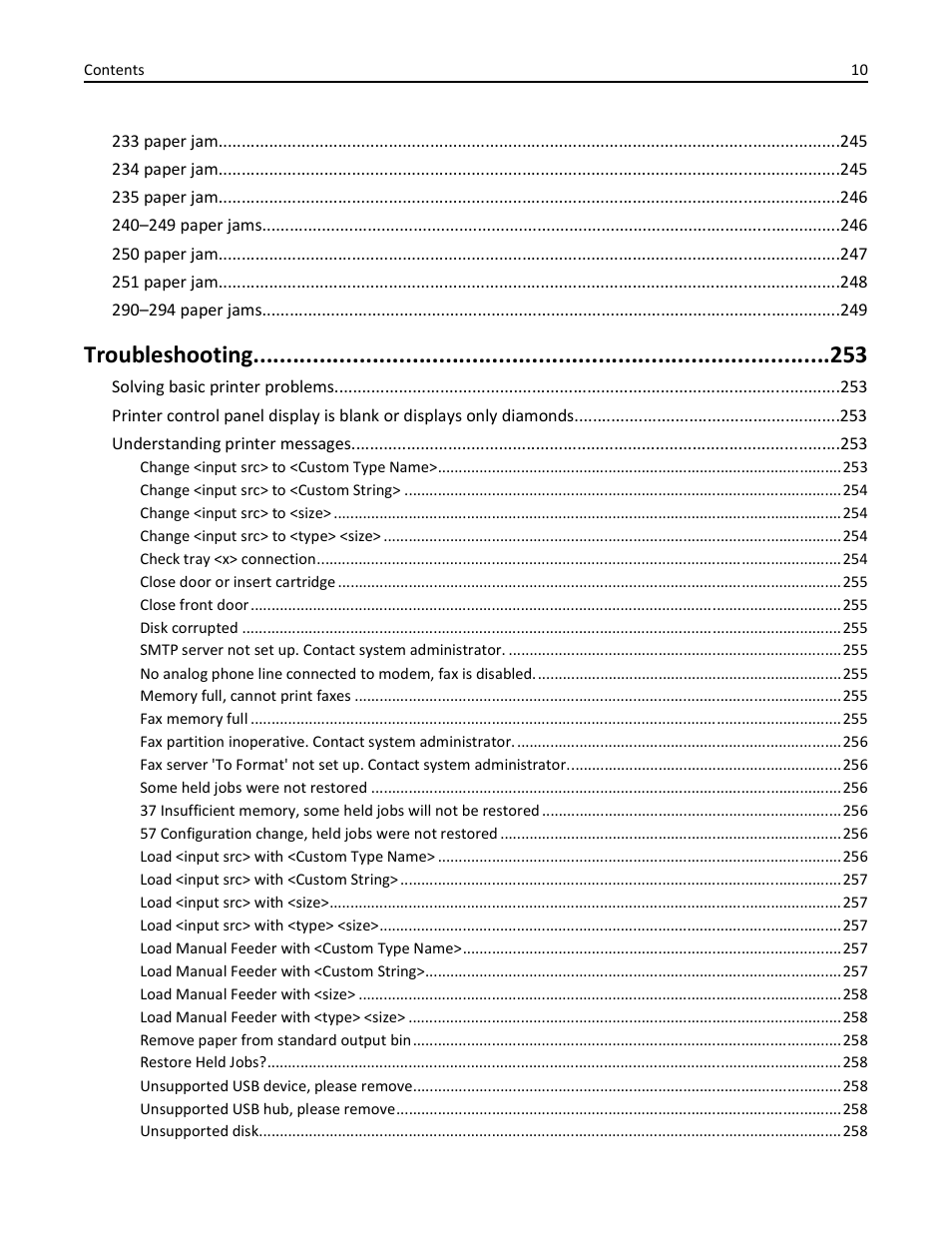 Troubleshooting | Dell 3333/3335dn Mono Laser Printer User Manual | Page 10 / 302