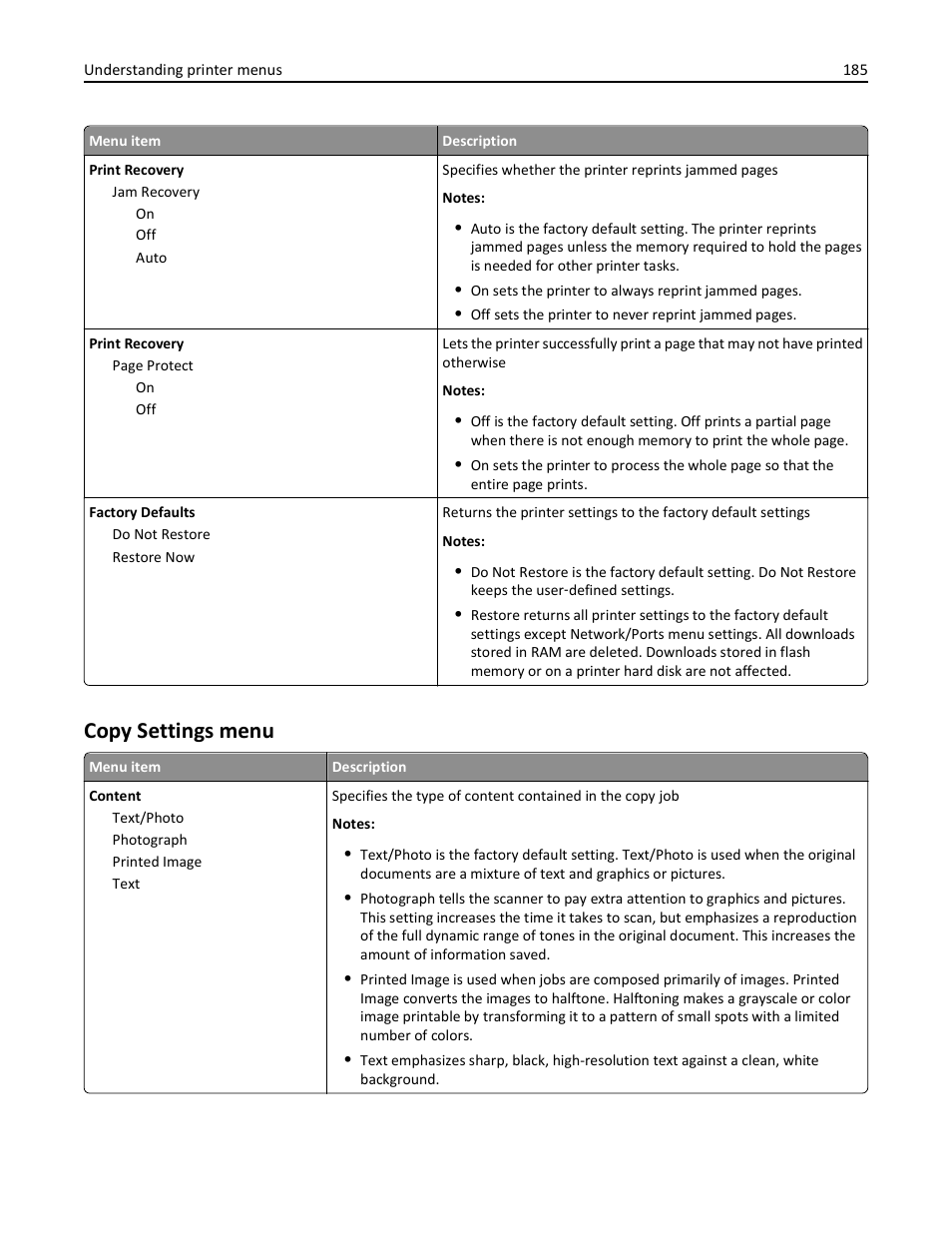 Copy settings menu | Dell 3333/3335dn Mono Laser Printer User Manual | Page 185 / 302