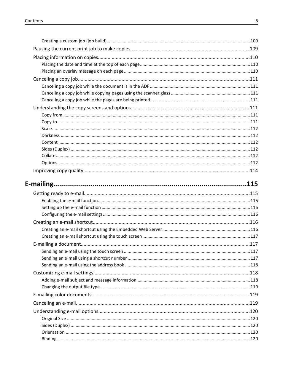 E-mailing | Dell 3333/3335dn Mono Laser Printer User Manual | Page 5 / 302