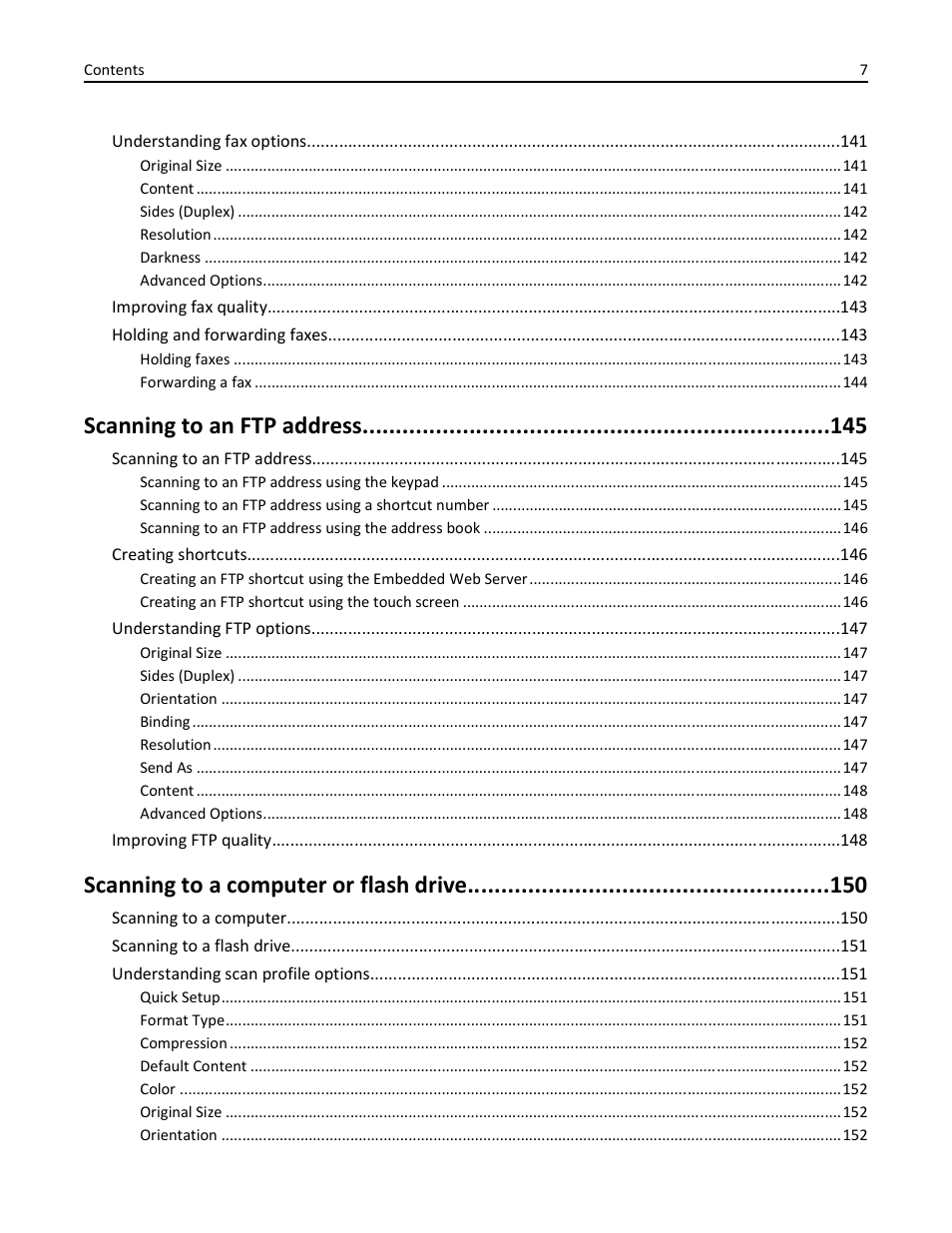 Scanning to an ftp address, Scanning to a computer or flash drive | Dell 3333/3335dn Mono Laser Printer User Manual | Page 7 / 302