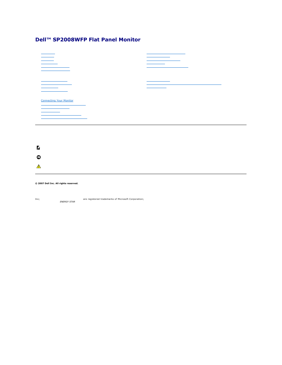 Dell SP2008WFP Monitor User Manual | 31 pages