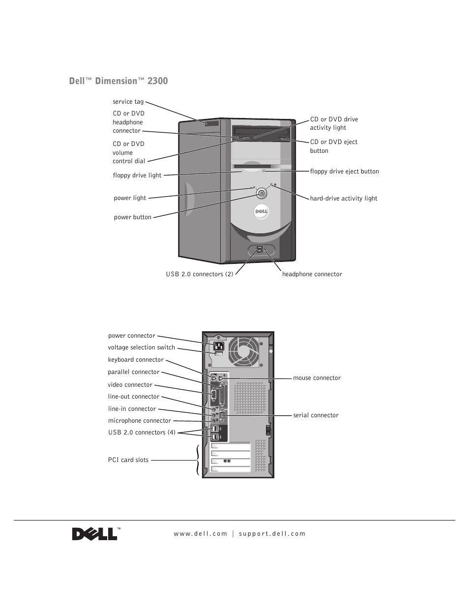 Dell Dimension 2300 User Manual | 128 pages