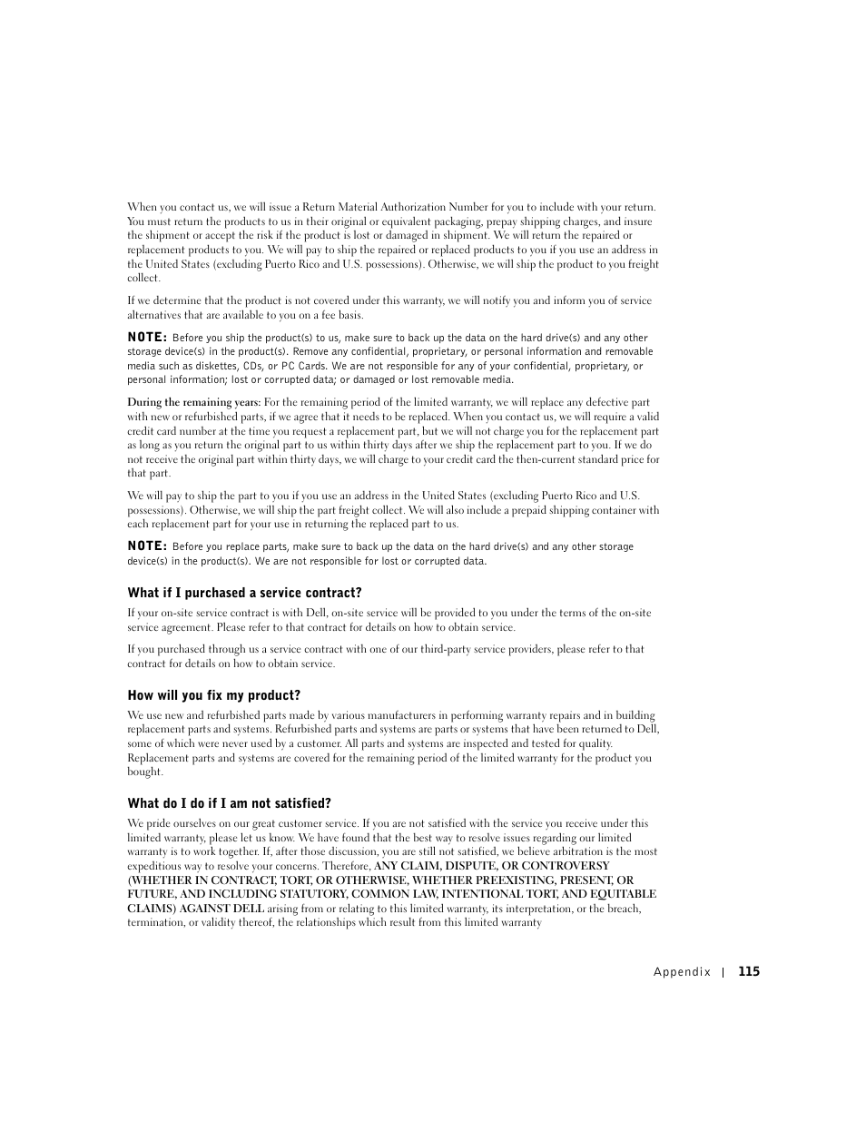 Dell Dimension 2300 User Manual | Page 115 / 128