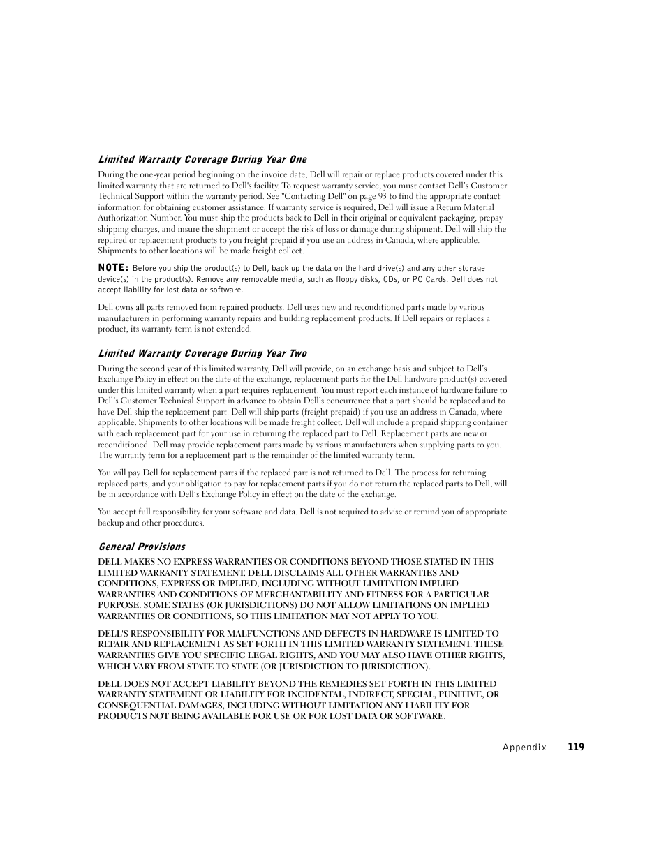 Dell Dimension 2300 User Manual | Page 119 / 128