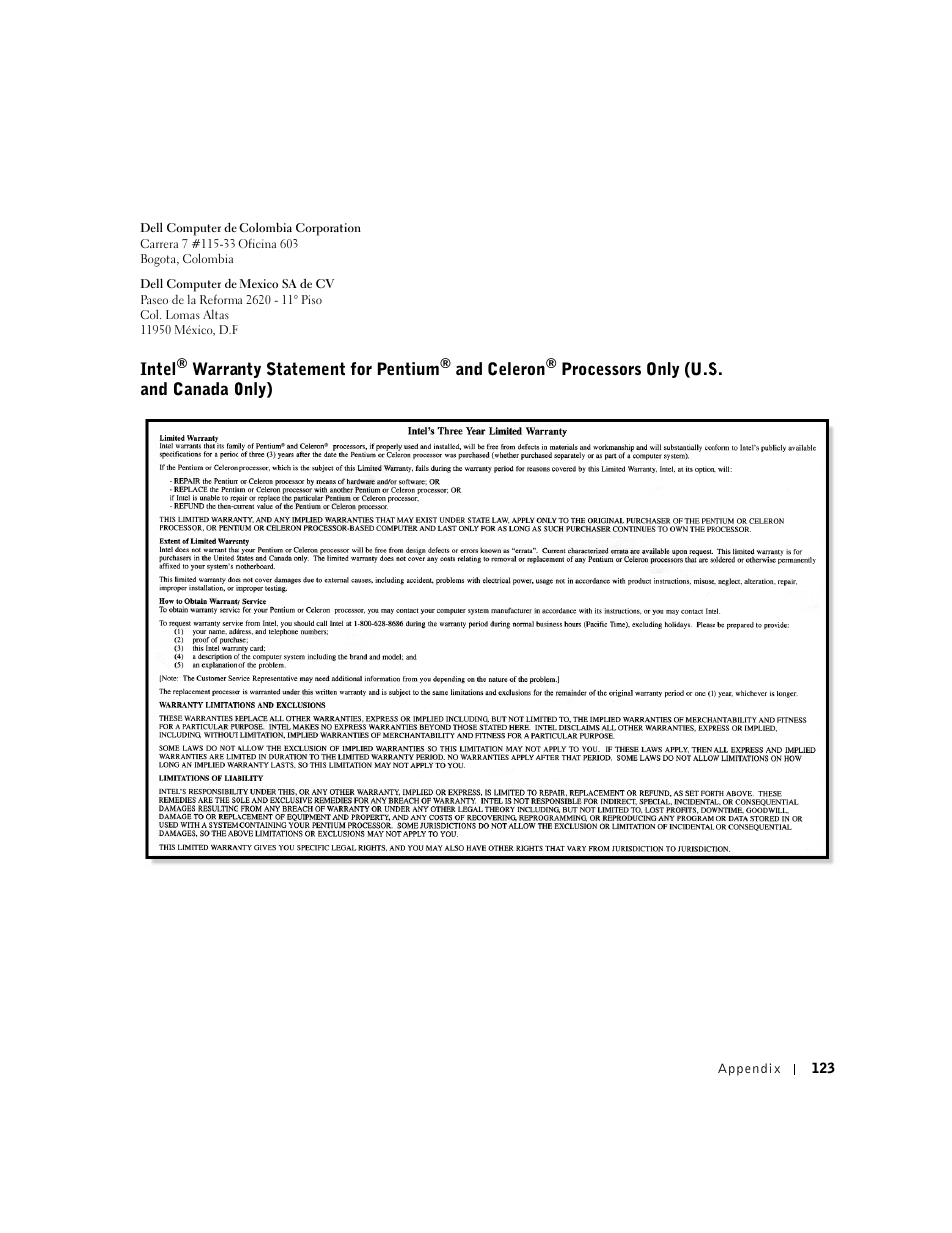 Dell Dimension 2300 User Manual | Page 123 / 128