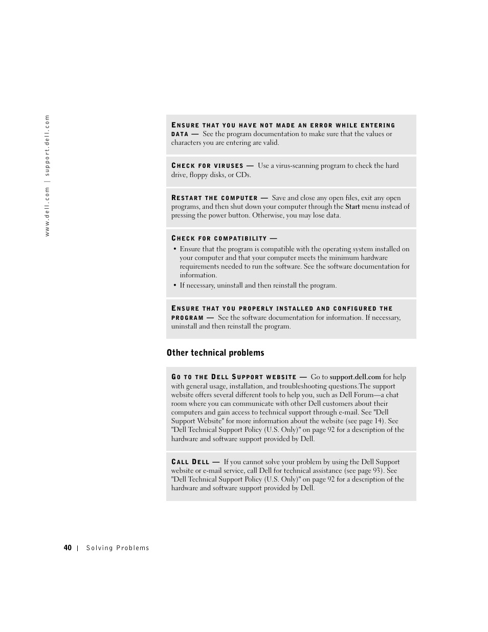 Other technical problems | Dell Dimension 2300 User Manual | Page 40 / 128
