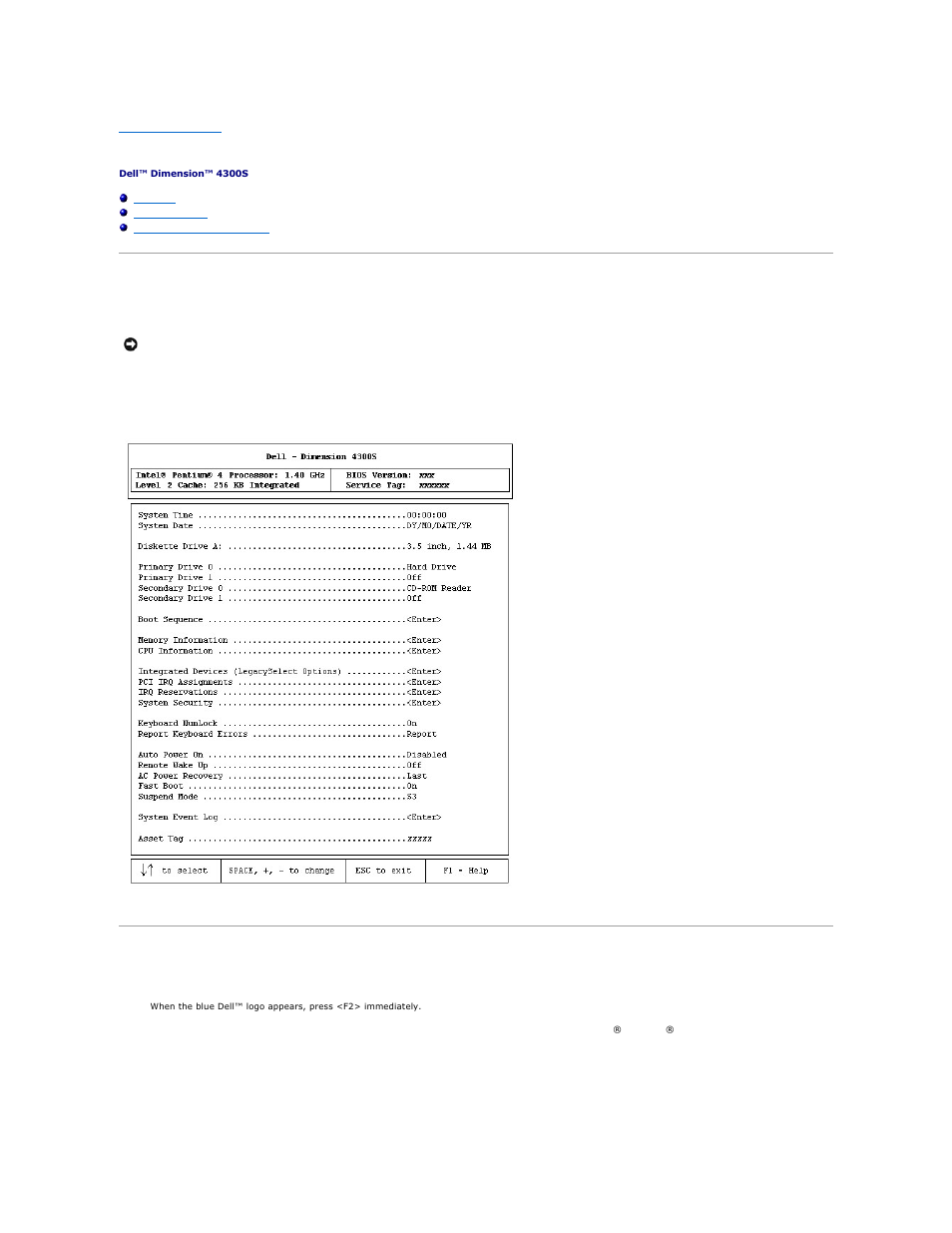 System setup program, Overview, Viewing settings | System setup program screens | Dell Dimension 4300S User Manual | Page 41 / 51