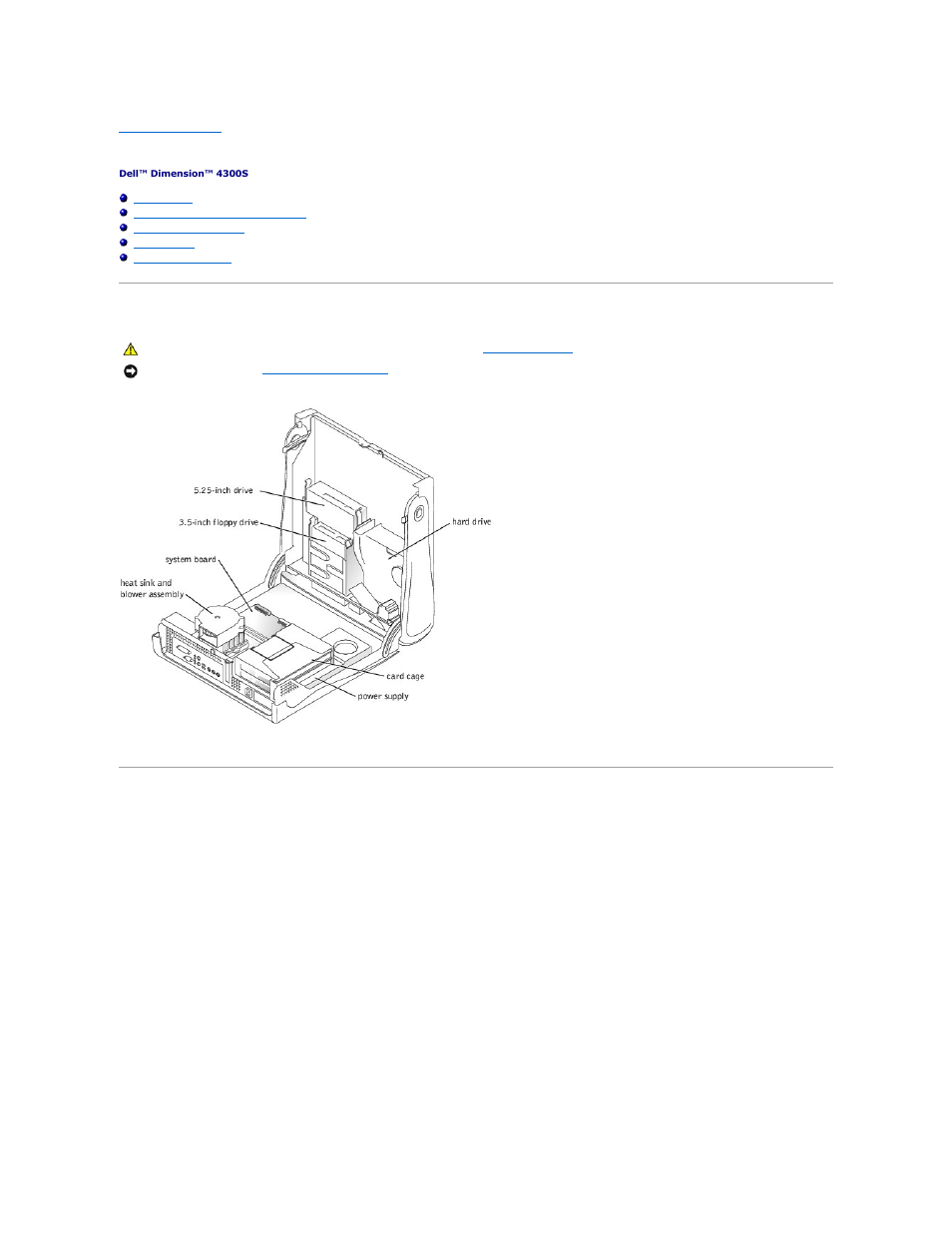 Technical overview, Internal view, System board connectors and sockets | Dell Dimension 4300S User Manual | Page 44 / 51