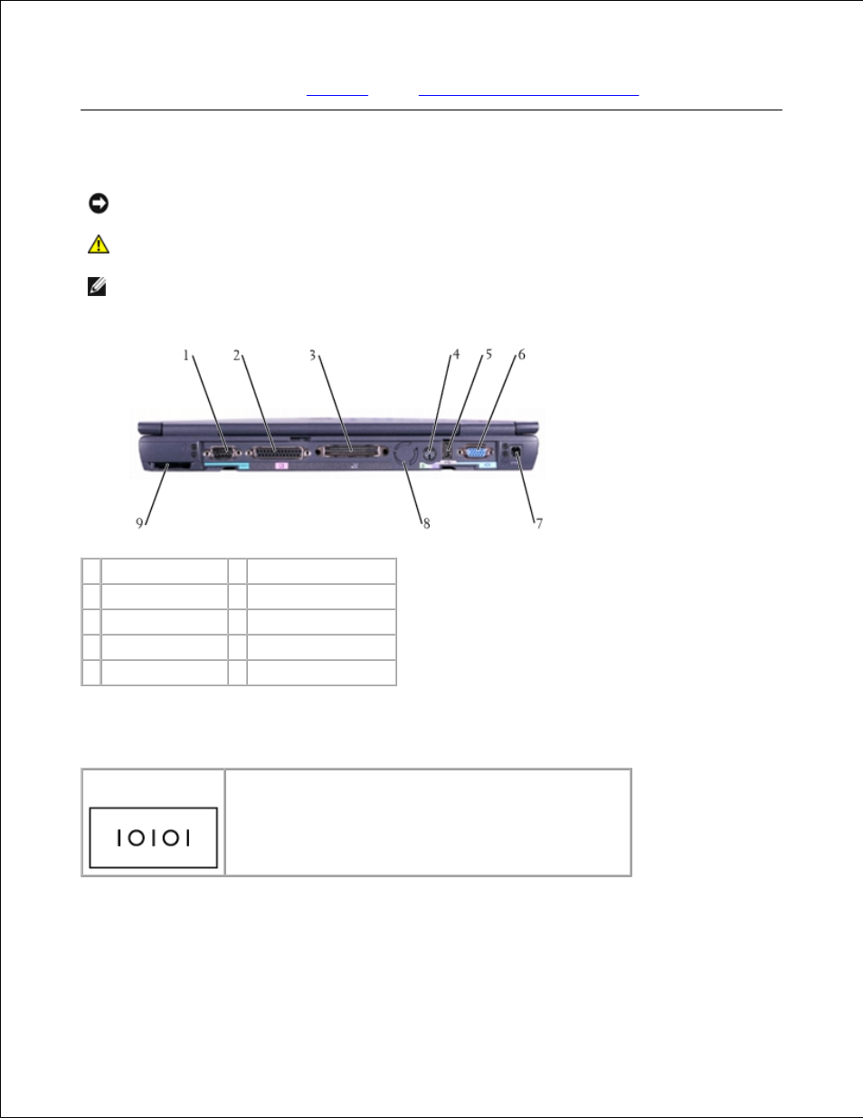 Back view, Serial connector, Parallel connector | Dell LATITUDE C510 User Manual | Page 15 / 170