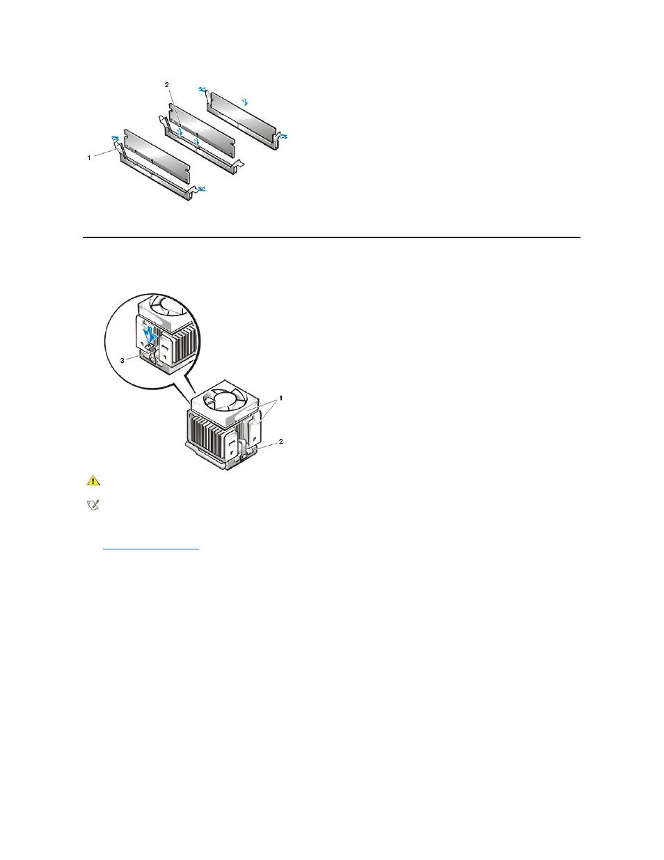Microprocessor/cooling fan/heat sink assembly | Dell OptiPlex GX200 User Manual | Page 16 / 79