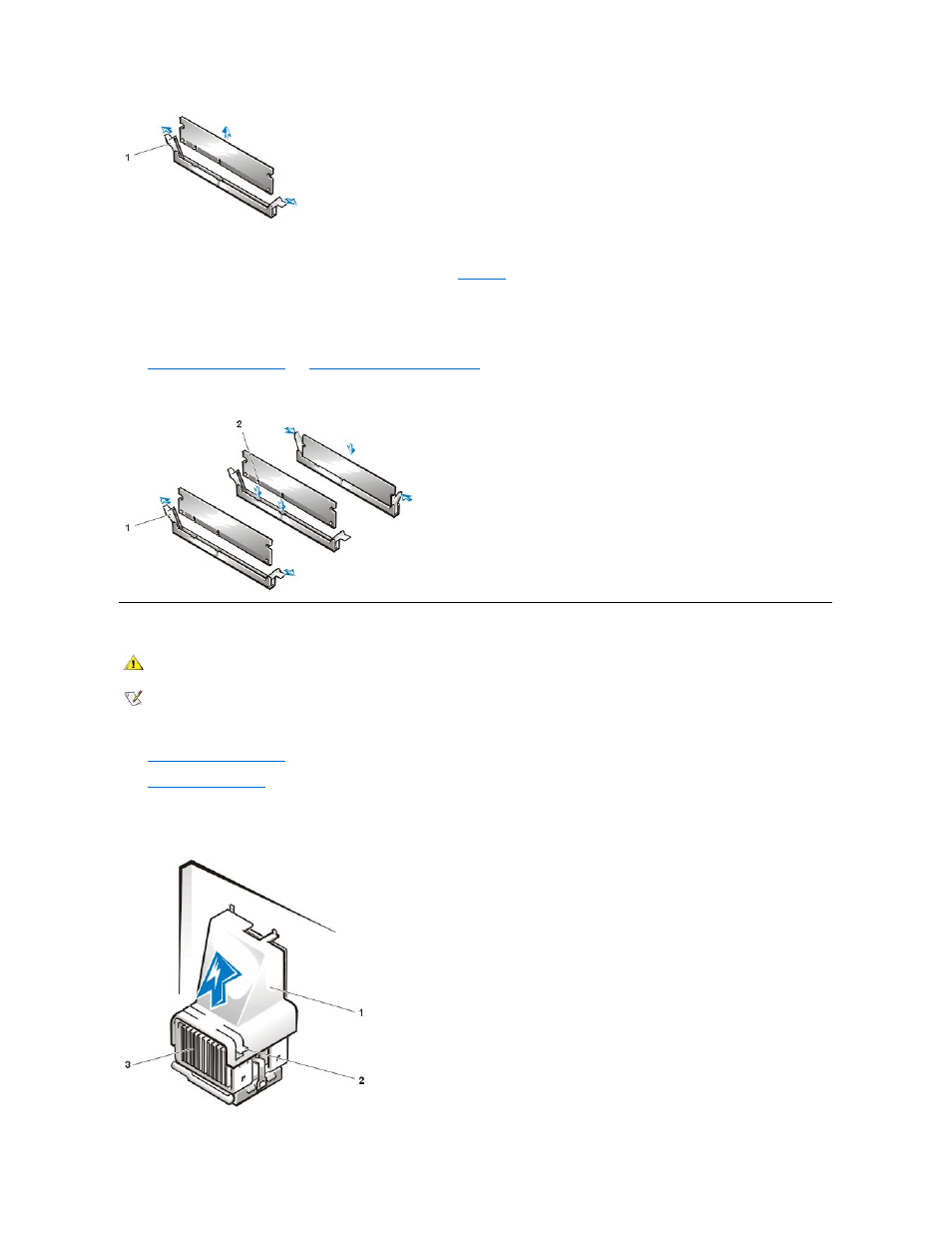 Microprocessor/airflow shroud/heat sink assembly | Dell OptiPlex GX200 User Manual | Page 33 / 79