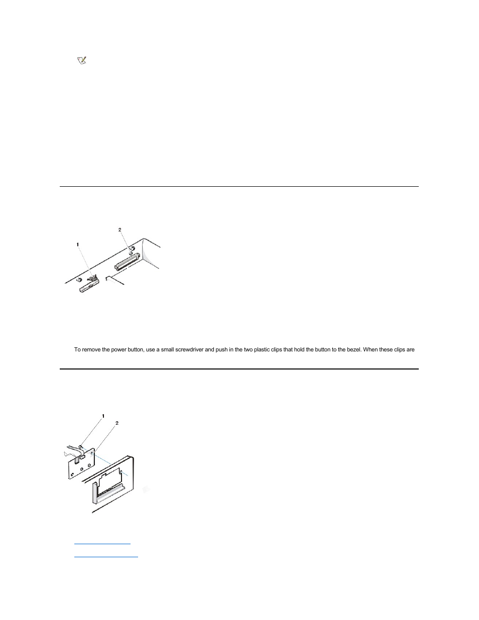 Eject and power buttons, Control panel | Dell OptiPlex GX200 User Manual | Page 64 / 79
