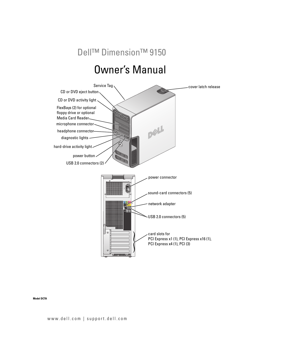 Dell Dimension 9150/XPS 400 User Manual | 148 pages