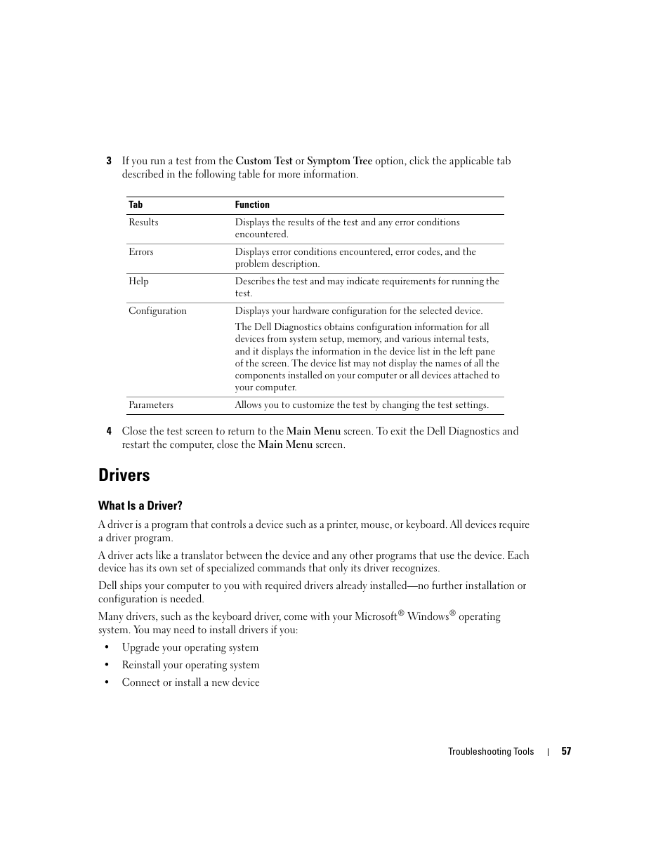 Drivers, What is a driver | Dell Dimension 9150/XPS 400 User Manual | Page 57 / 148