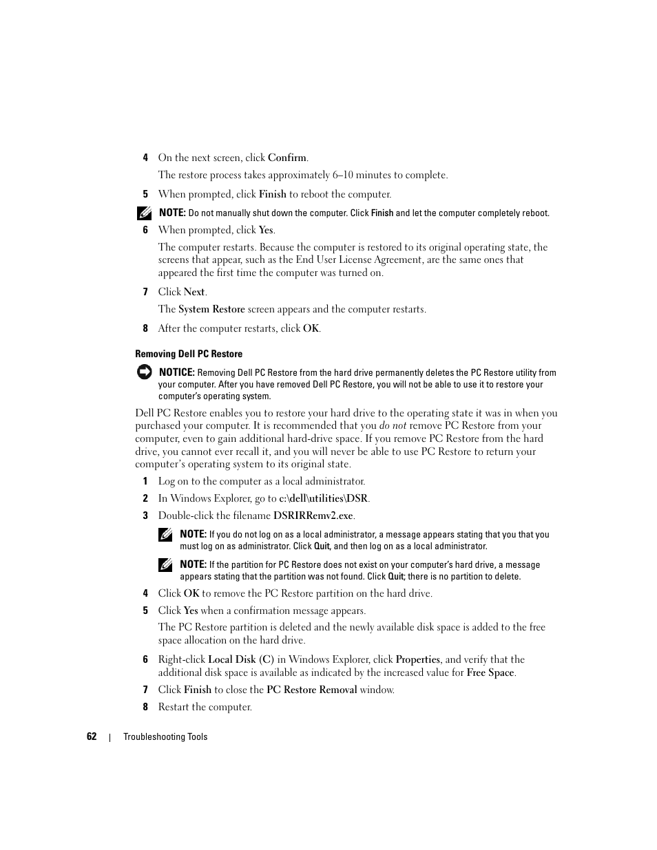 Dell Dimension 9150/XPS 400 User Manual | Page 62 / 148