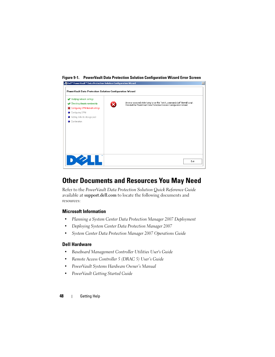 Other documents and resources you may need | Dell PowerVault DP500 User Manual | Page 48 / 52