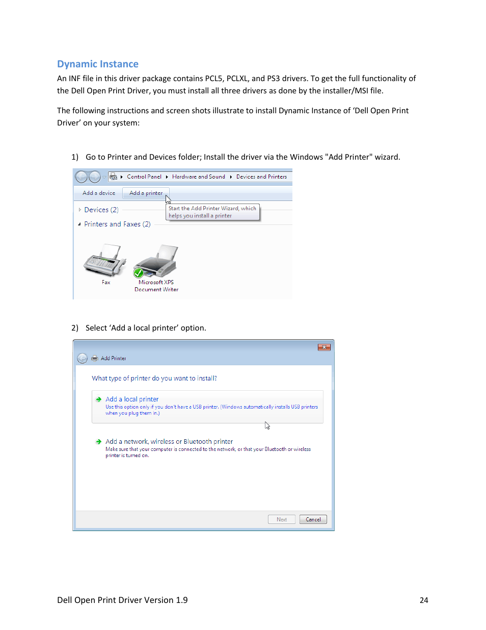 Dynamic instance | Dell Open Print Driver User Manual | Page 24 / 76