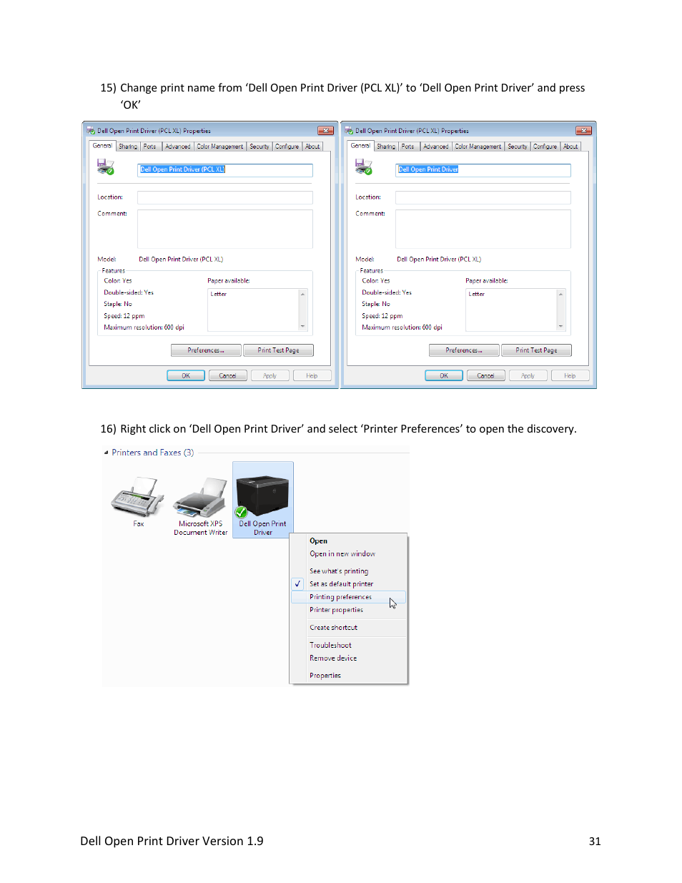 Dell Open Print Driver User Manual | Page 31 / 76