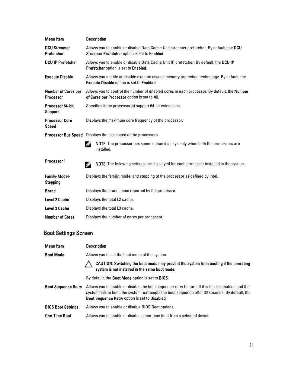 Boot settings screen | Dell Powervault DL2300 User Manual | Page 21 / 121