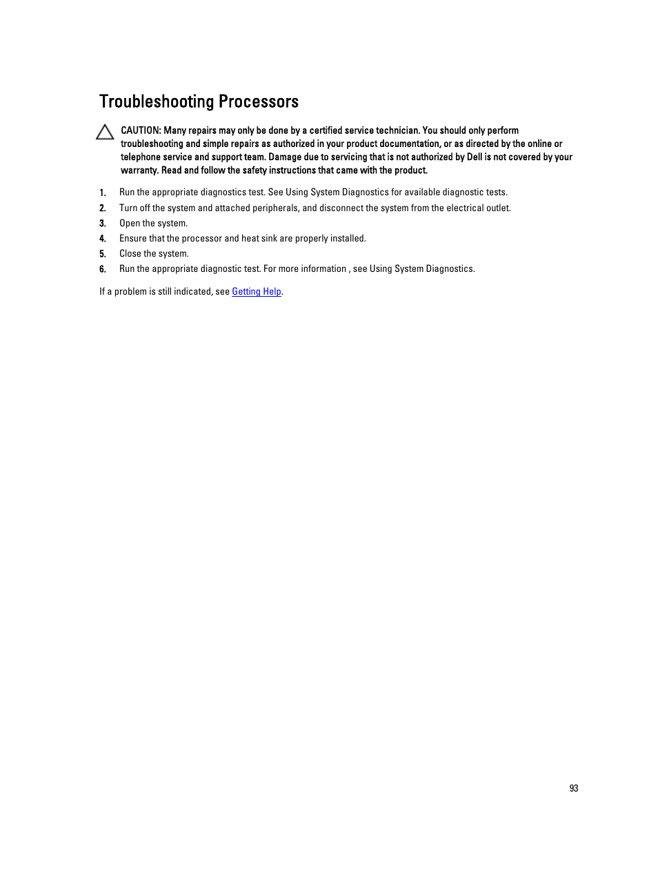 Troubleshooting processors | Dell Powervault DL2300 User Manual | Page 93 / 121