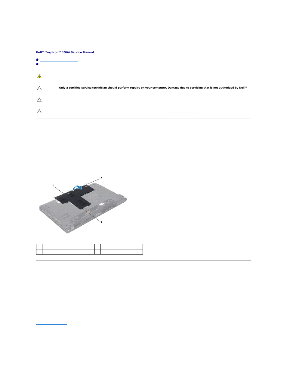 Module cover, Removing the module cover, Replacing the module cover | Dell Inspiron 15 (1564, Early 2010) User Manual | Page 14 / 57