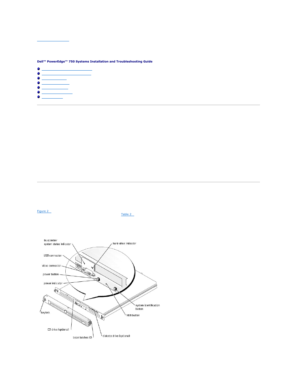 Indicators, messages, and codes, Front-panel indicators and features | Dell PowerEdge 750 User Manual | Page 18 / 76