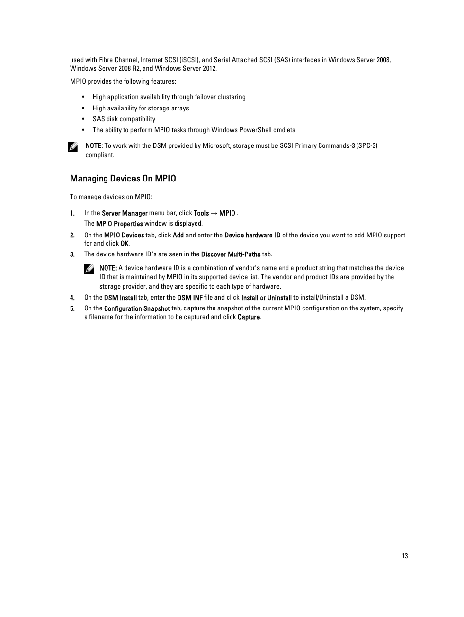 Managing devices on mpio | Dell PowerVault NX3300 User Manual | Page 13 / 34