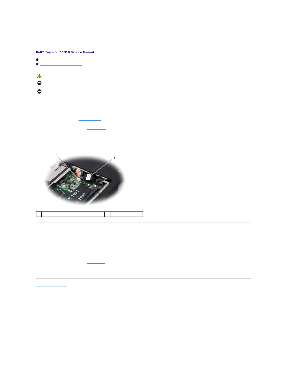 Coin-cell battery, Removing the coin-cell battery, Replacing the coin-cell battery | Dell Inspiron 1318 (Mid 2008) User Manual | Page 13 / 46