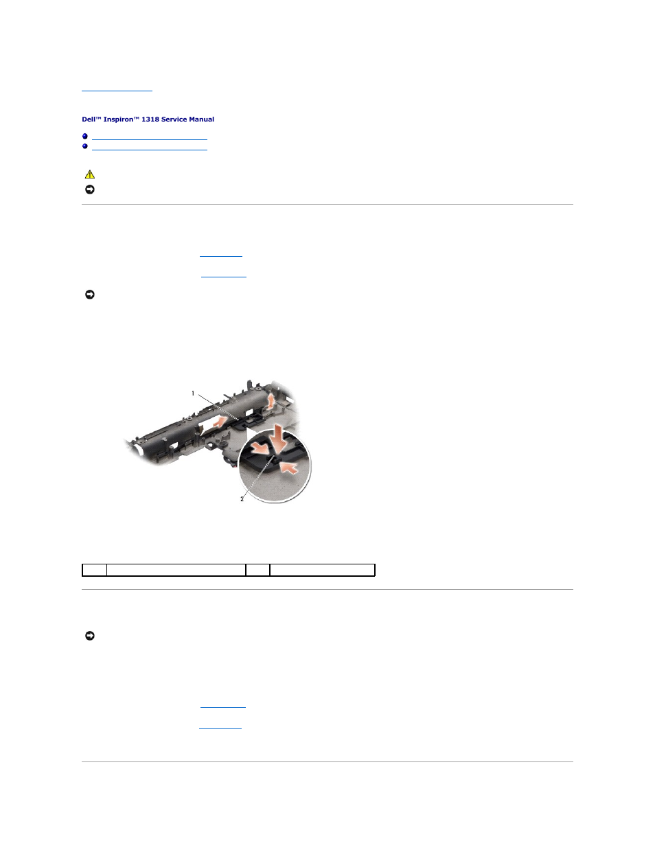 Battery latch assembly, Removing the battery latch assembly, Replacing the battery latch assembly | Dell Inspiron 1318 (Mid 2008) User Manual | Page 3 / 46