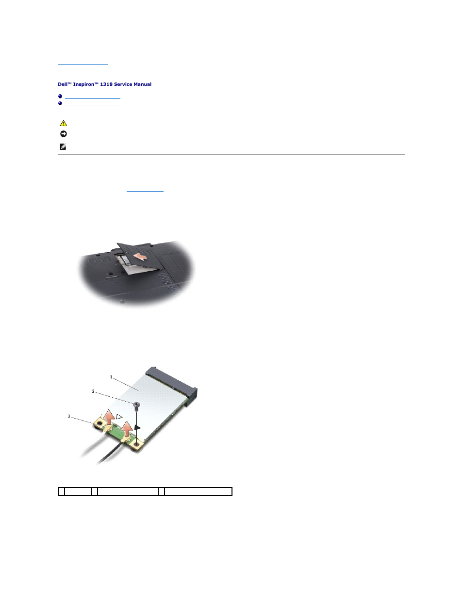 Wlan card, Removing the wlan card | Dell Inspiron 1318 (Mid 2008) User Manual | Page 31 / 46