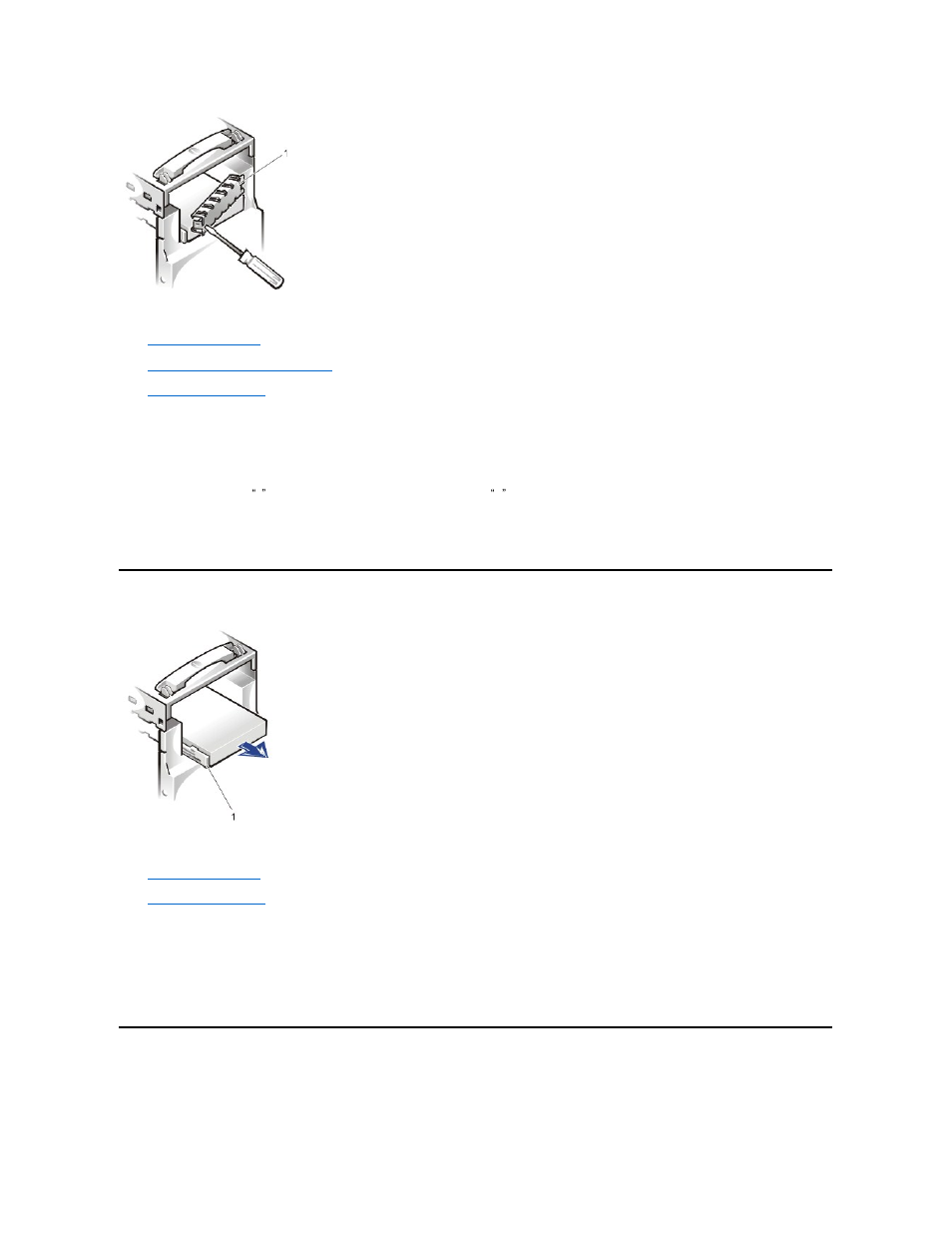 Lower 3.5-inch floppy drive, Inch drive | Dell Dimension 2100 User Manual | Page 18 / 44