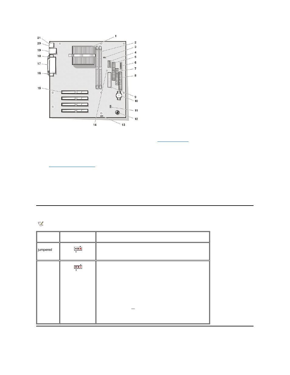 Power supply, System board configuration jumper | Dell Dimension 2100 User Manual | Page 41 / 44