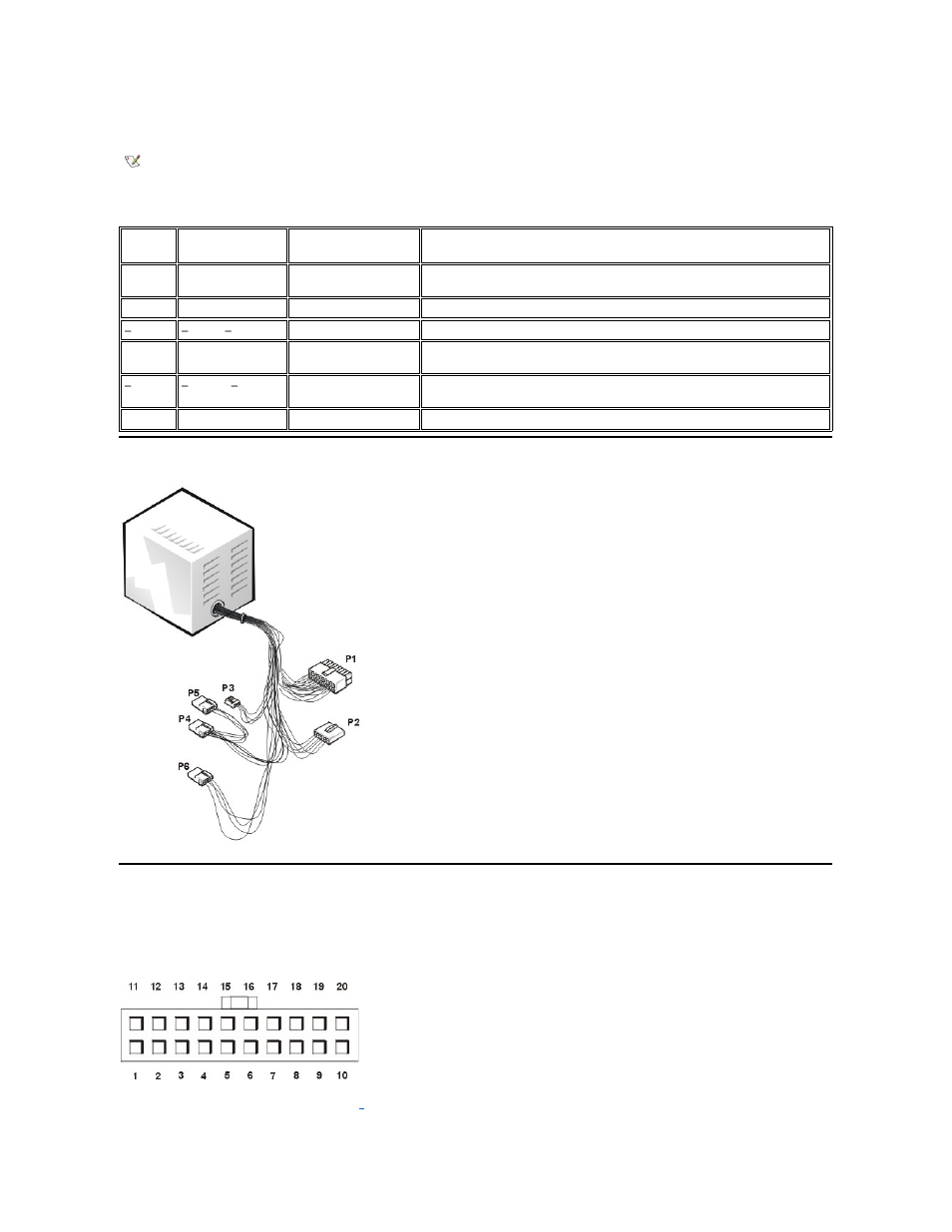 Dc power cables, Dc power connector pin assignments | Dell Dimension 2100 User Manual | Page 42 / 44