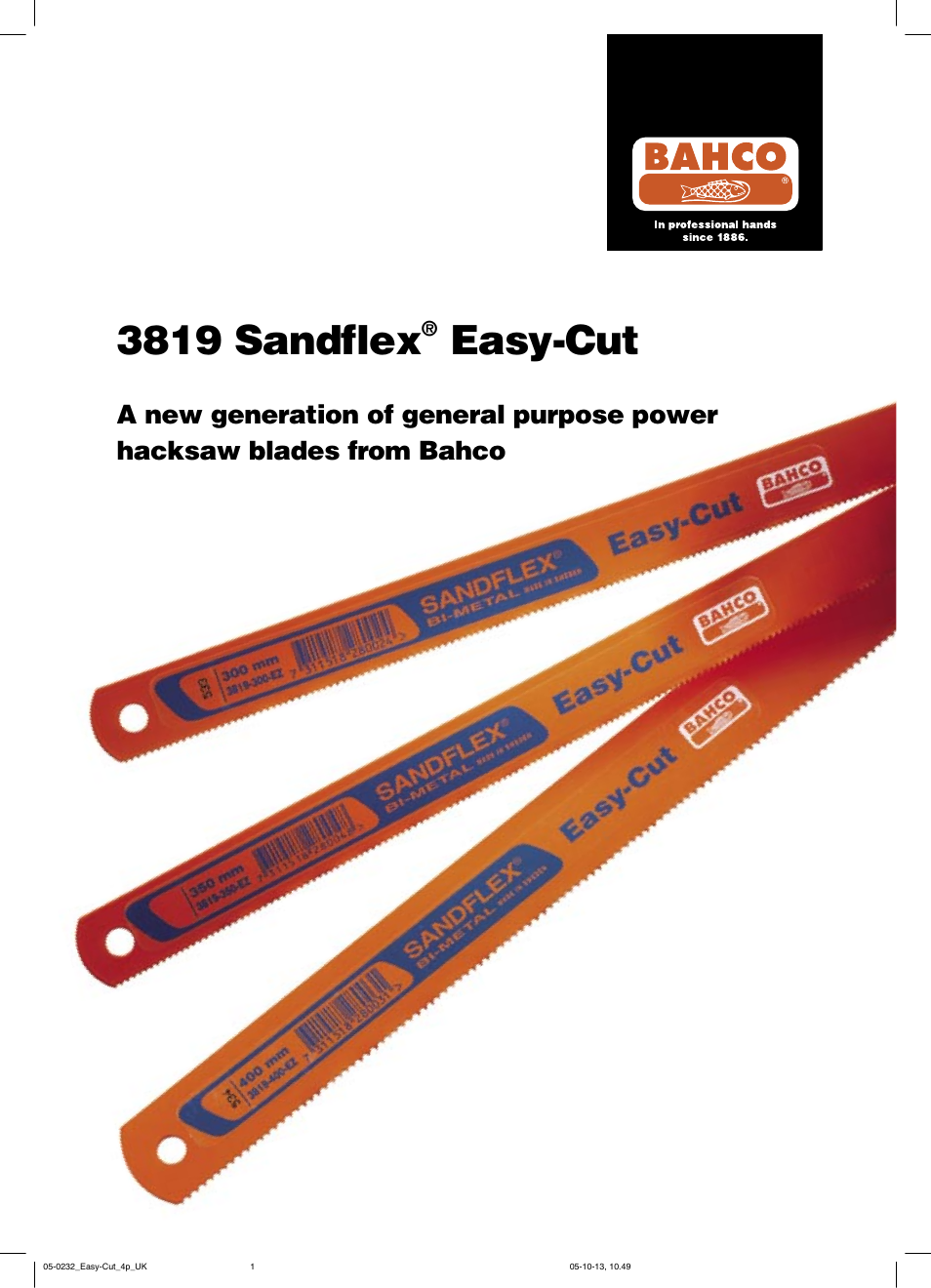 Bahco Sandflex Easy-Cut 3819 User Manual | 4 pages