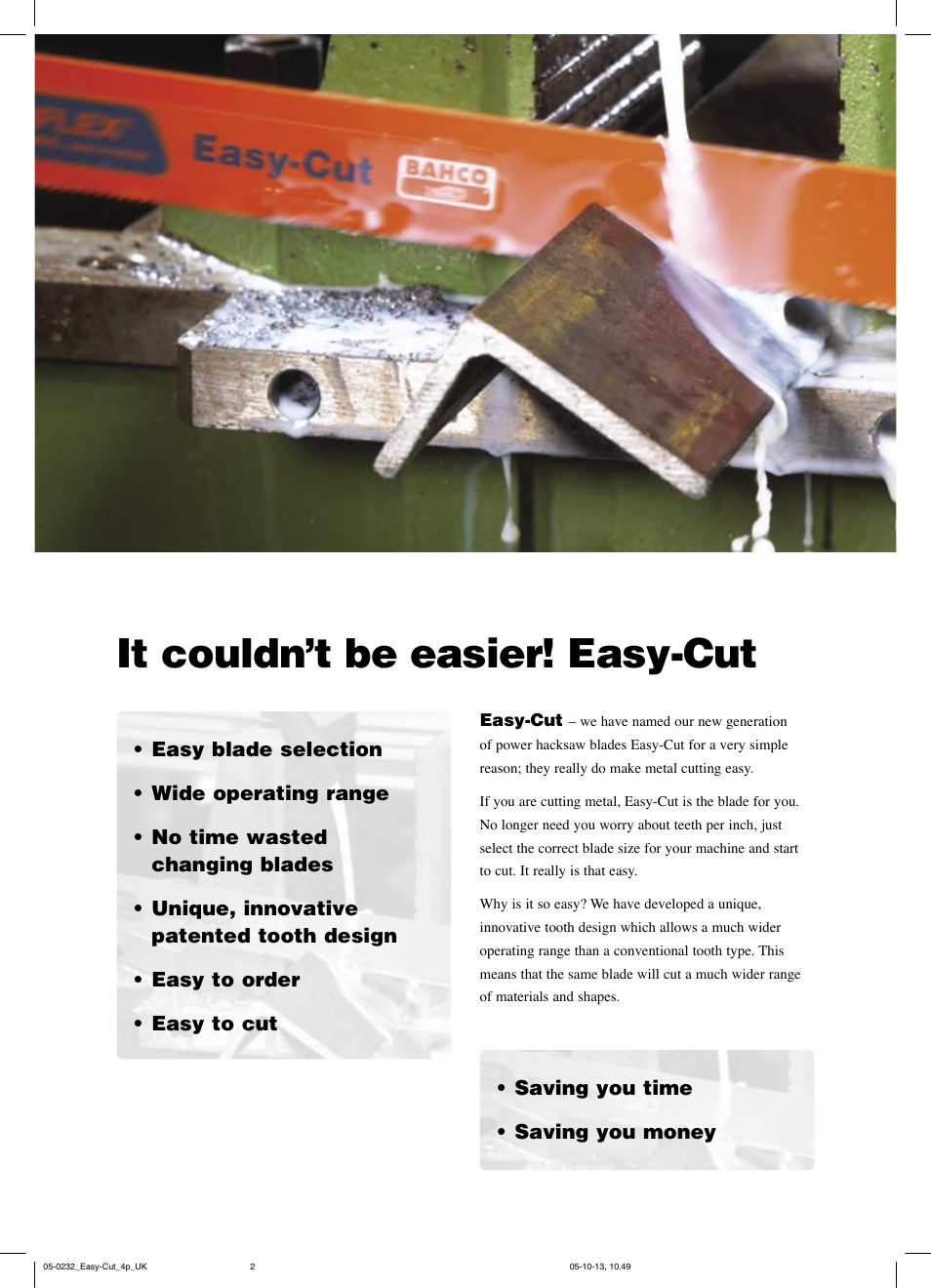 It couldn’t be easier! easy-cut | Bahco Sandflex Easy-Cut 3819 User Manual | Page 2 / 4