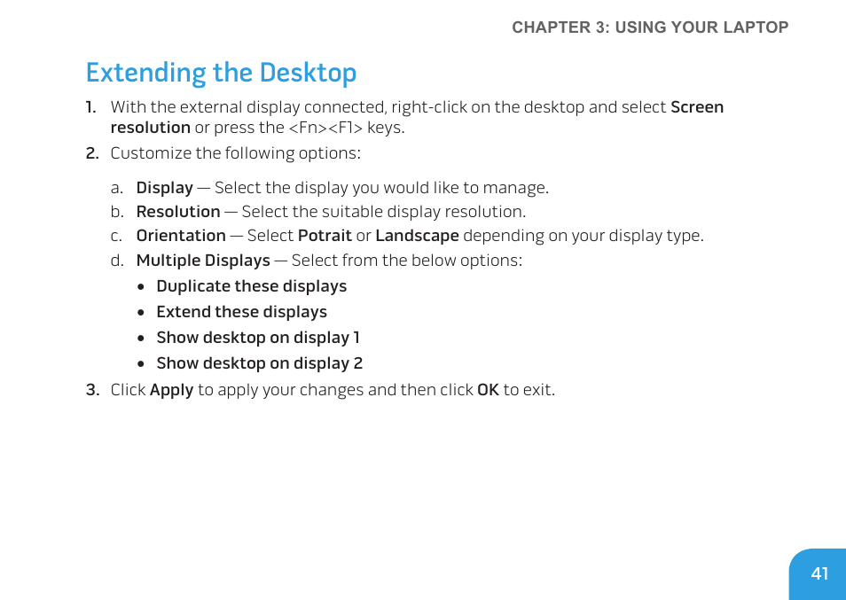 Extending the desktop | Dell Alienware M11x R3 (Early 2011) User Manual | Page 43 / 118