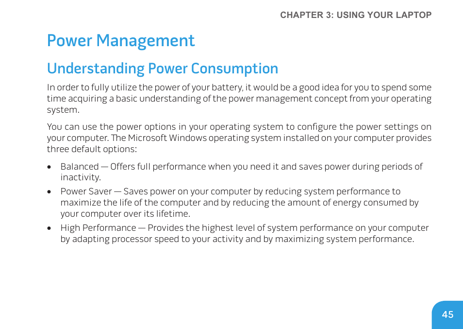Power management, Understanding power consumption | Dell Alienware M11x R3 (Early 2011) User Manual | Page 47 / 118