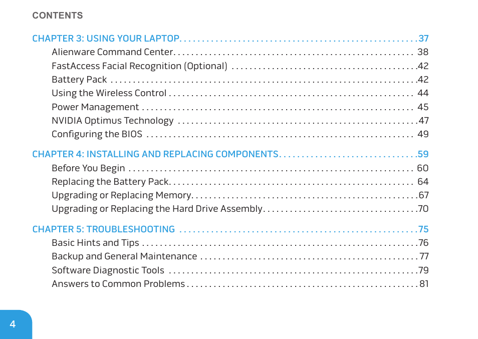 Dell Alienware M11x R3 (Early 2011) User Manual | Page 6 / 118