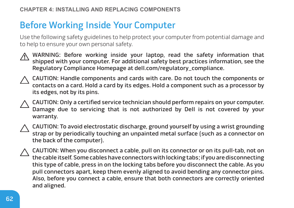 Before working inside your computer | Dell Alienware M11x R3 (Early 2011) User Manual | Page 64 / 118