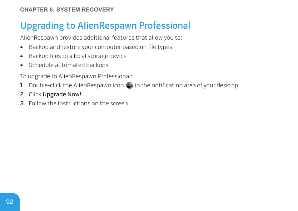Upgrading to alienrespawn professional | Dell Alienware M11x R3 (Early 2011) User Manual | Page 94 / 118