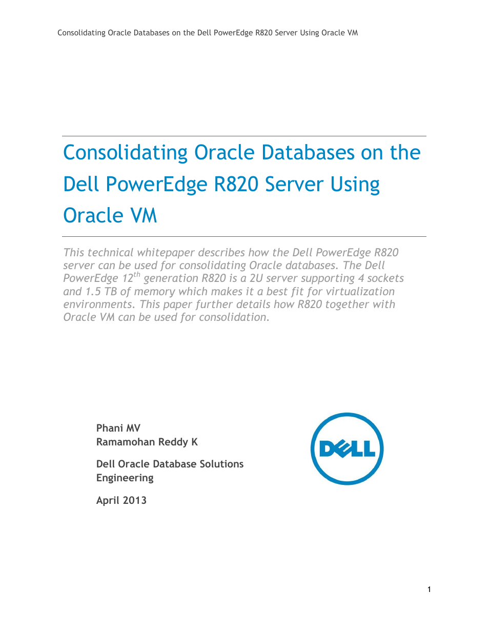 Dell PowerEdge R820 User Manual | 21 pages