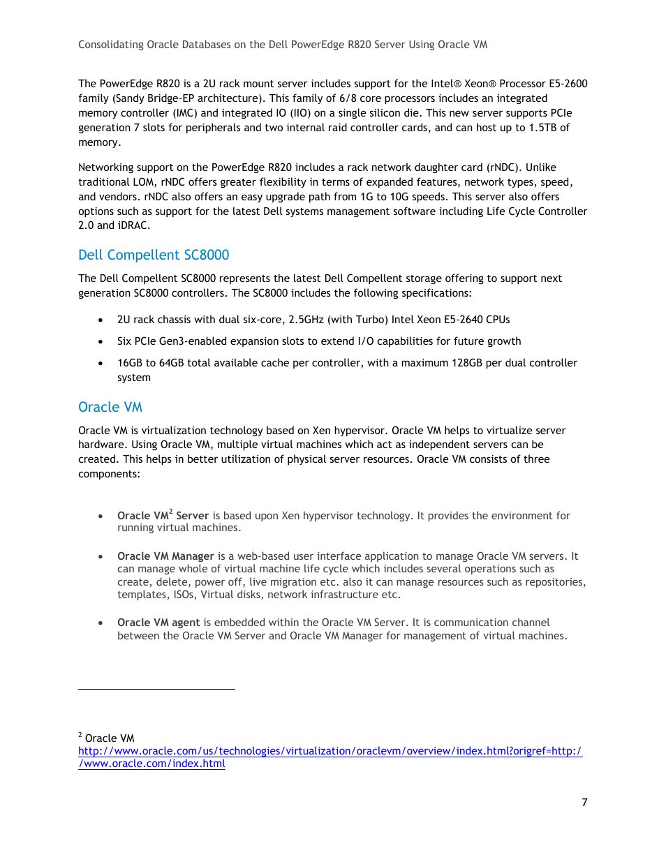 Dell compellent sc8000, Oracle vm | Dell PowerEdge R820 User Manual | Page 7 / 21