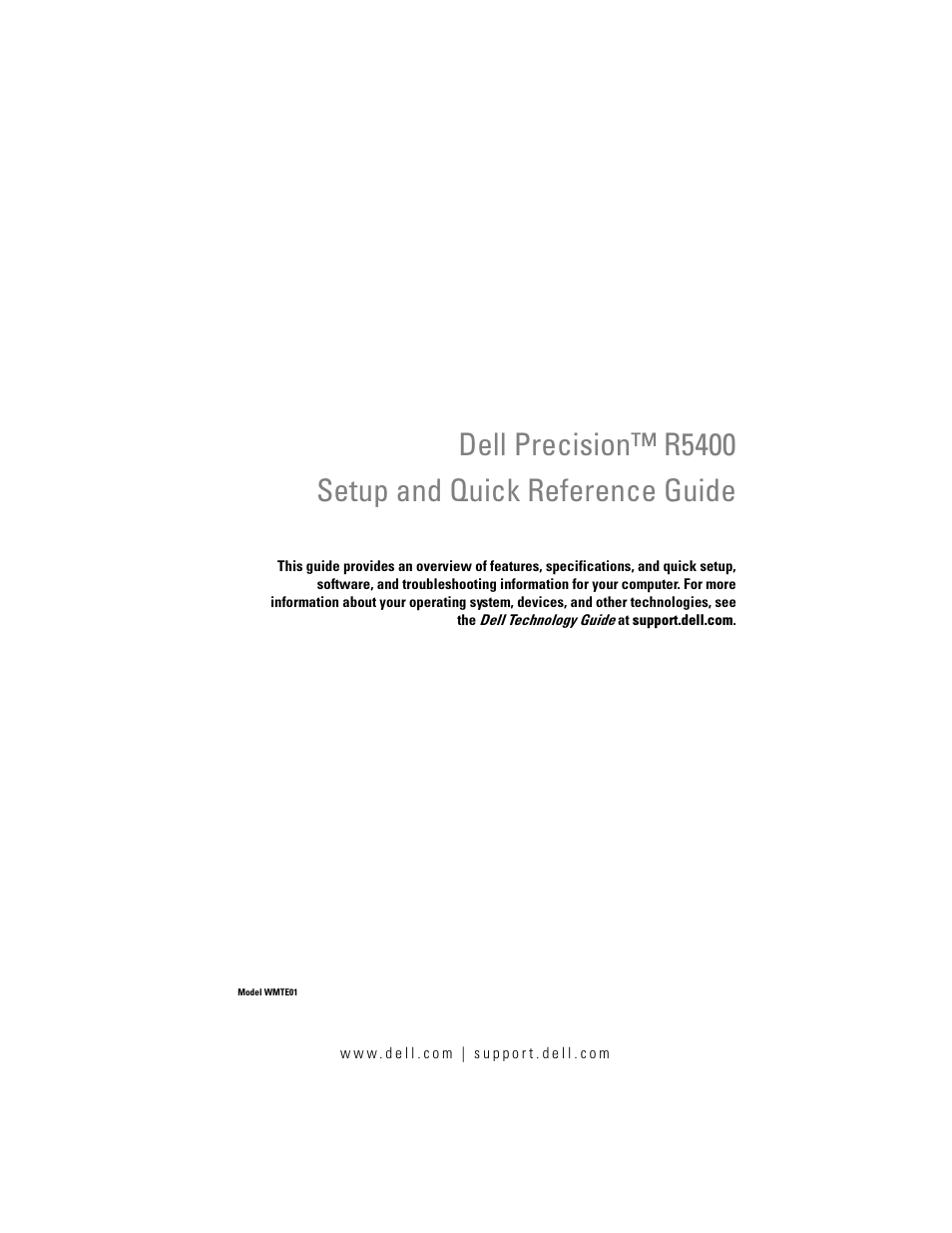 Dell Precision R5400 (Mid 2008) User Manual | 76 pages