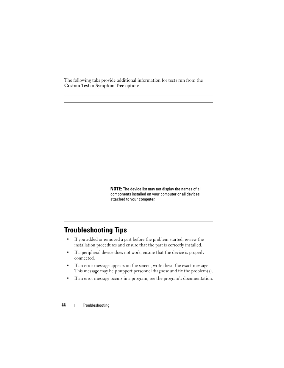 Troubleshooting tips | Dell Precision R5400 (Mid 2008) User Manual | Page 44 / 76