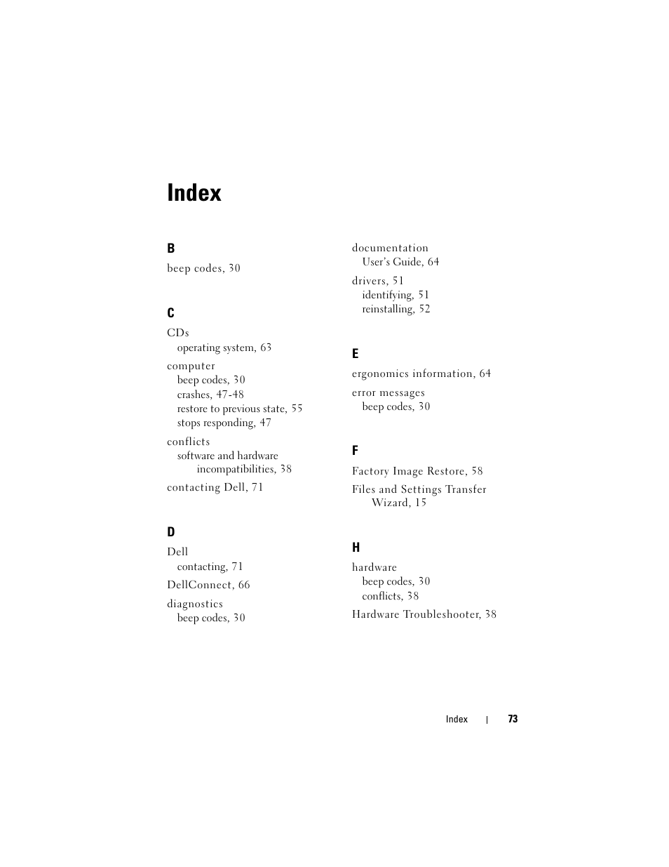 Index | Dell Precision R5400 (Mid 2008) User Manual | Page 73 / 76