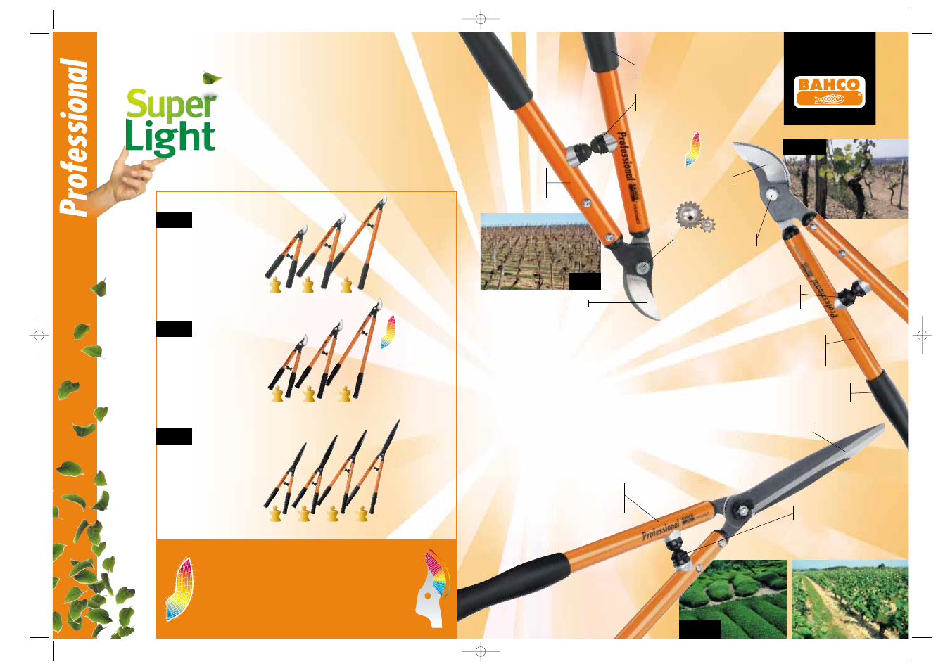 Lighter, An optimised pruning, Tough wood | Soft wood, Easy, fast, efficient, Evolutif, Evolving, The evolving bevel, Of the p-sl2, Biseau | Bahco Super Light P52/53 User Manual | Page 2 / 4