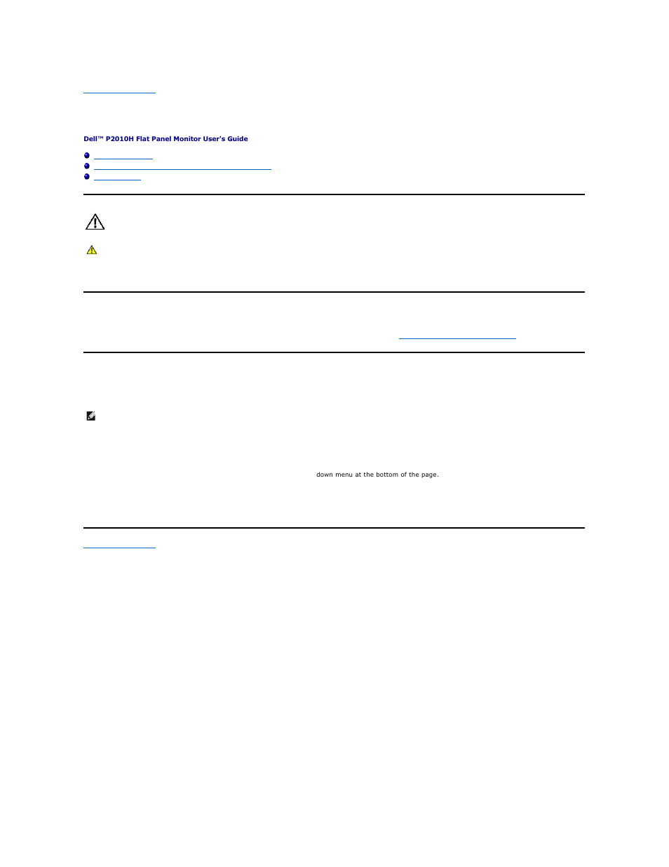 Appendix, Warning: safety instructions, Contacting dell | Dell P2010H Monitor User Manual | Page 13 / 37