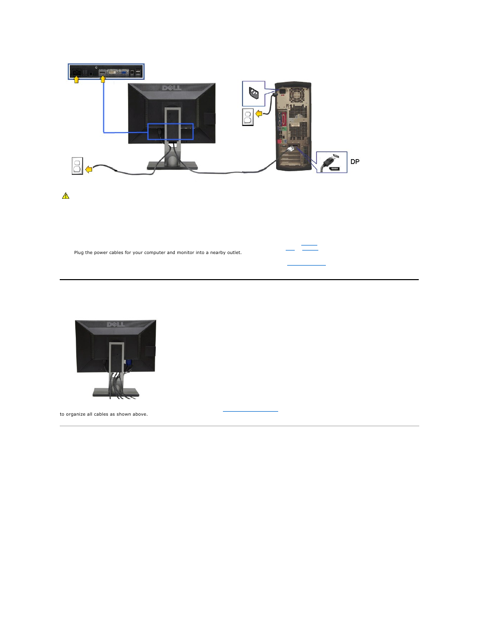 Organizing your cables, Attaching the soundbar (optional), Connecting the usb cable | Dell P2010H Monitor User Manual | Page 31 / 37