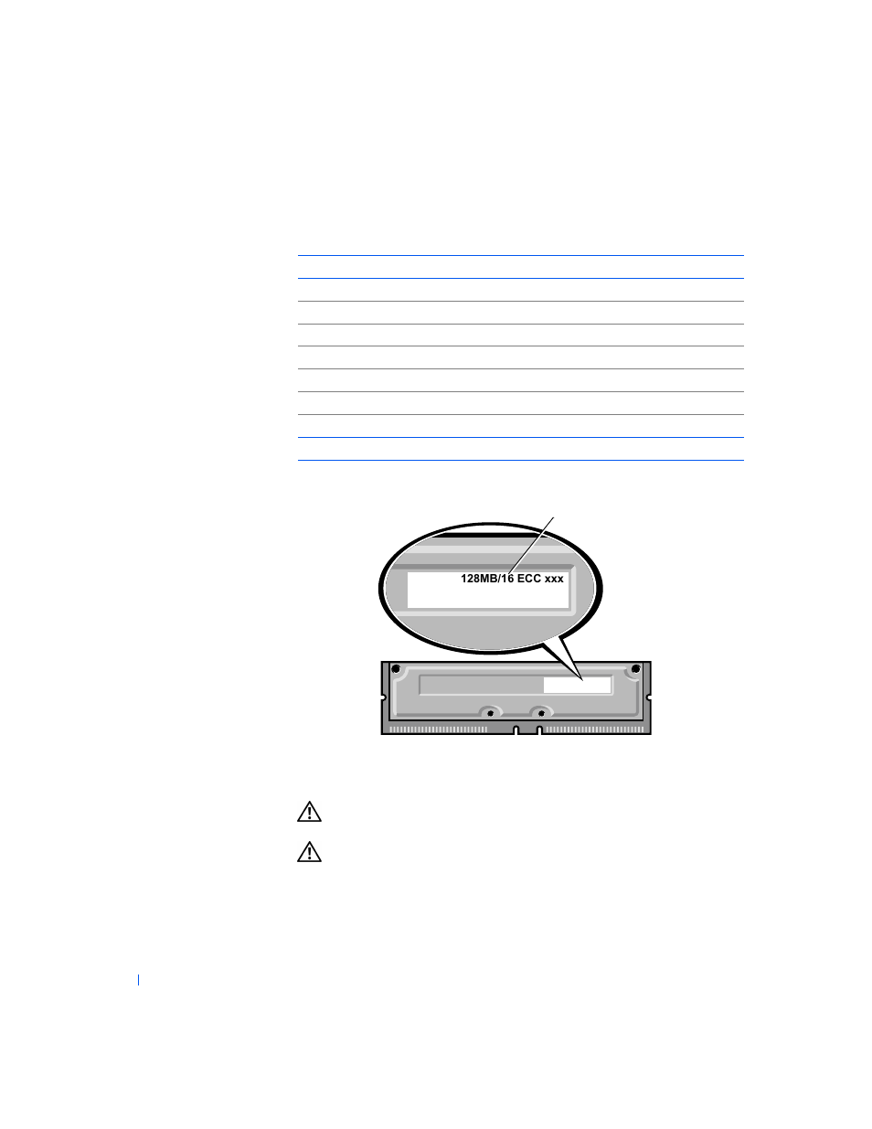 Upgrading system memory, Sample memory module, Configurations | Rimm label | Dell Precision 330 User Manual | Page 66 / 220